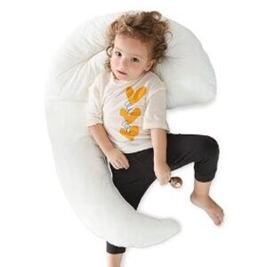 NEW CHOC CHICK MOON SHAPE KIDS BODY PILLOW TRAVEL NAPTIME VACATION